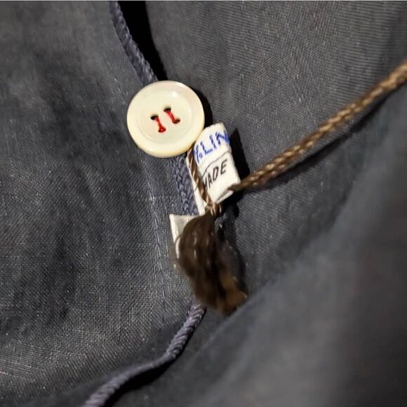 Daniela Gerini M IT 44 Black Linen Chefs Jacket NWT VTG Atelier Y2K Fits L XL - Picture 8 of 8